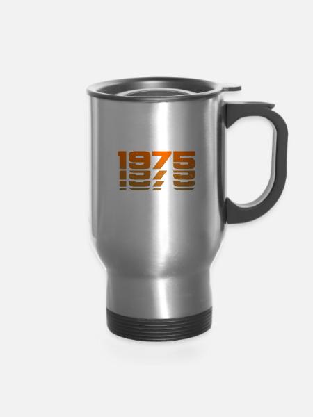 1975 Year of birth - 14 oz Travel Mug with Handle - silver