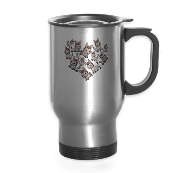donkey - 14 oz Travel Mug with Handle - silver - Front