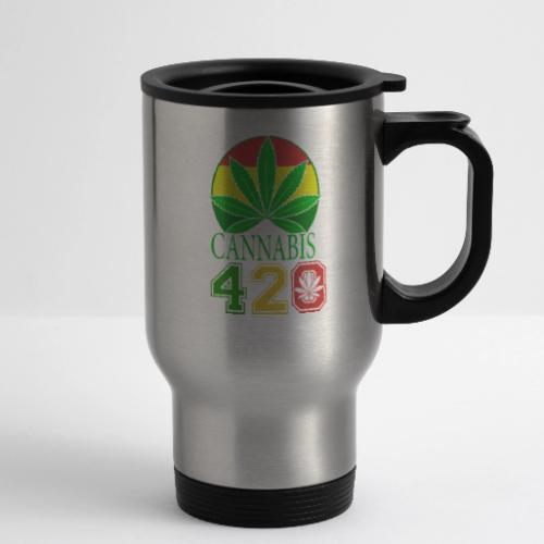 Teasing 420 Smokers Dream Weed Marijuana Design - 14 oz Travel Mug with Handle