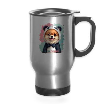 Ultra cuteness - 14 oz Travel Mug with Handle - silver - Front