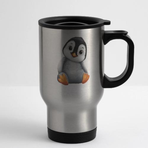 Innocent Penguin Sitting - 14 oz Travel Mug with Handle
