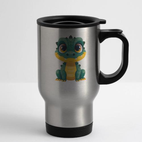 Smiling Cartoon Alligator - 14 oz Travel Mug with Handle