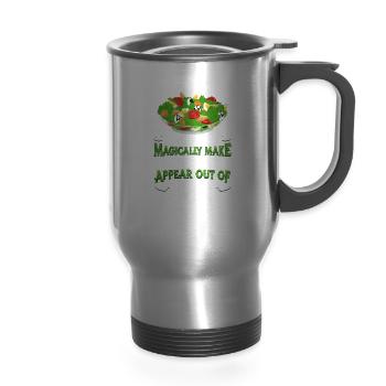 Salad Healthy Food Foodie - 14 oz Travel Mug with Handle - silver - Front
