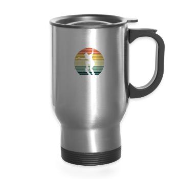 Skateboard Skater - 14 oz Travel Mug with Handle - silver - Front