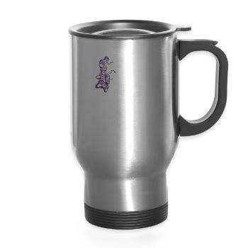 Video Games Controller - 14 oz Travel Mug with Handle - silver - Front