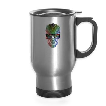 South Africa - 14 oz Travel Mug with Handle - silver - Front