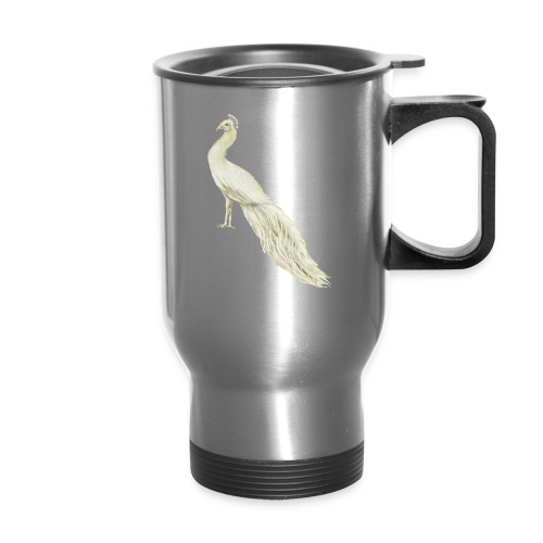 White peacock - Travel Mug with Handle