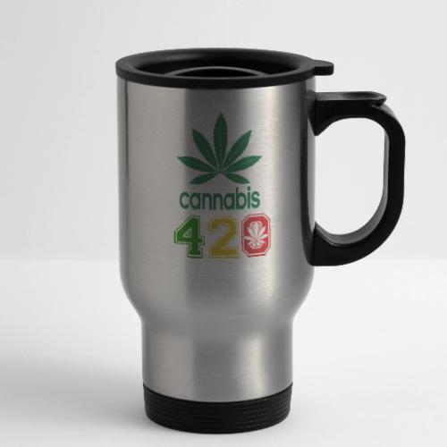 Light Hearted 420 Make It Legal Weed Marijuana - 14 oz Travel Mug with Handle