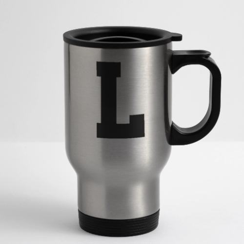 Varsity Letter L Athletic Monogram - 14 oz Travel Mug with Handle