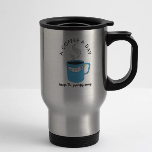 ACoffeeADay - 14 oz Travel Mug with Handle