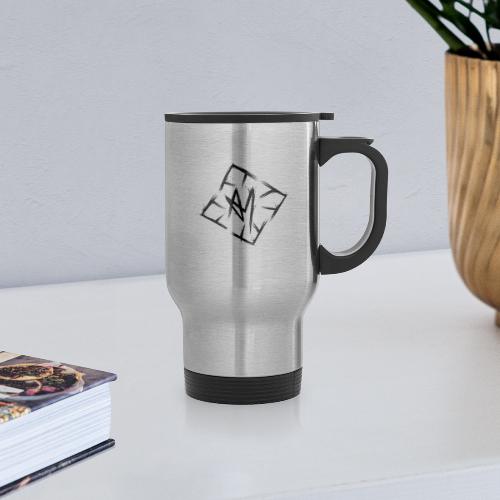 Across Yourself - Logo black transparent - 14 oz Travel Mug with Handle