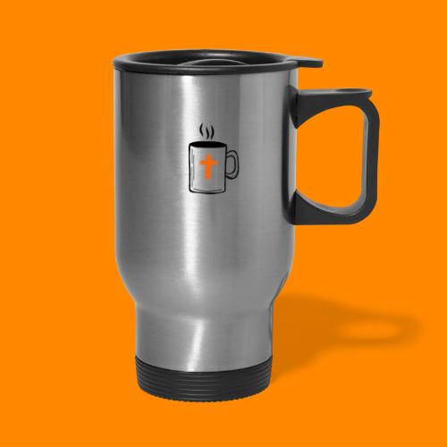 Caffeinated Christianity Pencil Logo - 14 oz Travel Mug with Handle