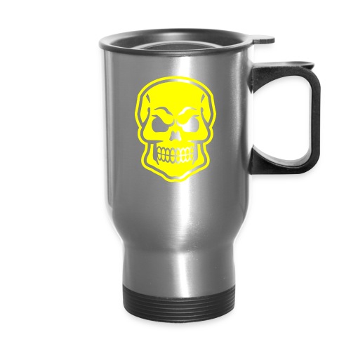 Skull vector yellow - 14 oz Travel Mug with Handle
