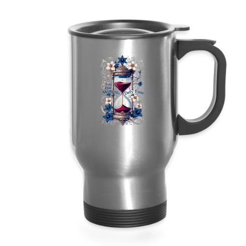 Our Moments Defy Time Hourglass Gifts T-Shirt - 14 oz Travel Mug with Handle