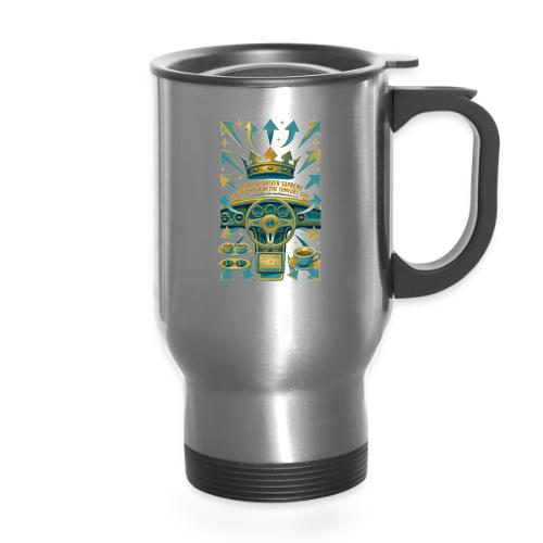 Backseat Driver T Shirt, Funny Dad Gift - 14 oz Travel Mug with Handle