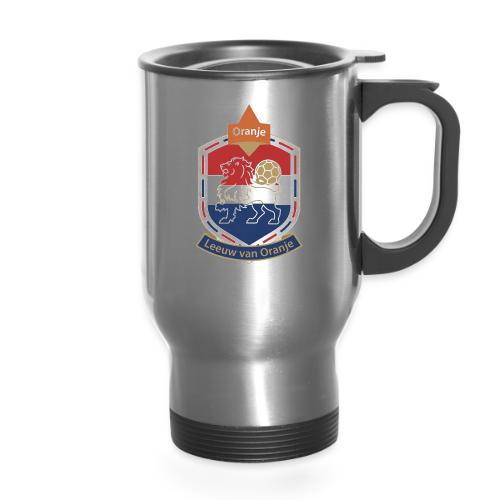 Netherlands Lion Crest T-Shirt, Dutch Badge Gift - 14 oz Travel Mug with Handle