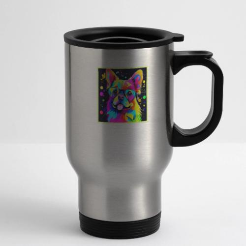 Vivid Canine Vibes Design - 14 oz Travel Mug with Handle