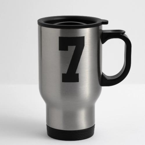 Varsity Number 7 Athletic Look - 14 oz Travel Mug with Handle