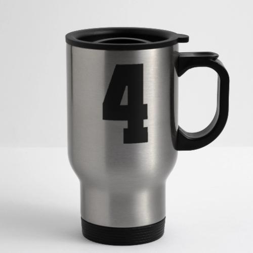 Varsity Number 4 College Style - 14 oz Travel Mug with Handle