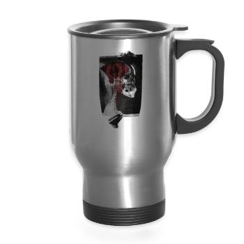 Brainrot - Anti Form Apparel - 14 oz Travel Mug with Handle - silver - Front
