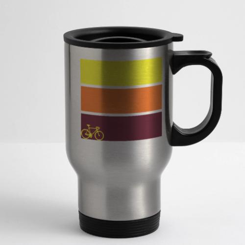 tricolor with bicycle - 14 oz Travel Mug with Handle