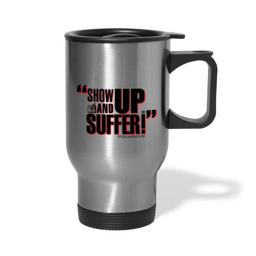showupandsuffer_NewType_LC - 14 oz Travel Mug with Handle