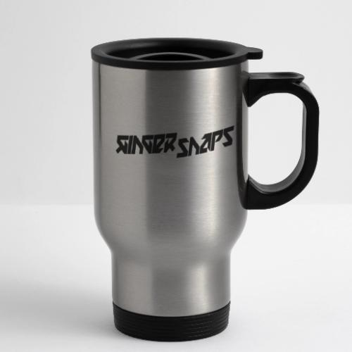 Ginger Snap5 logo (slim black) - 14 oz Travel Mug with Handle