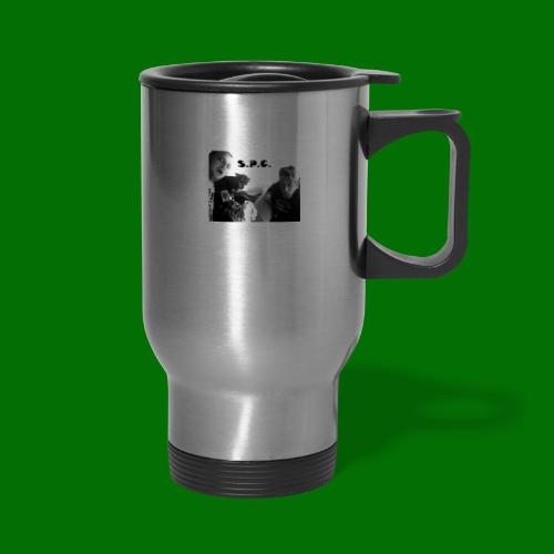 D N BW 2 - Travel Mug with Handle