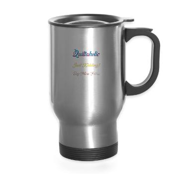Sewers Design for Quilting Lover Quilting - 14 oz Travel Mug with Handle - silver - Front