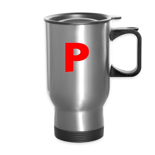 letter p - 14 oz Travel Mug with Handle