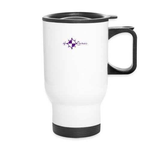Team 4-Corners logo - 14 oz Travel Mug with Handle