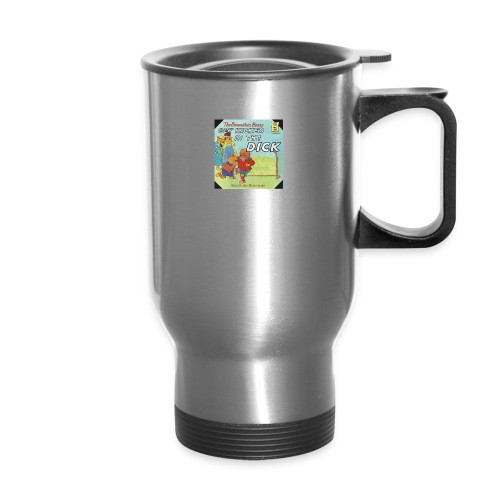 kicked in the dick - 14 oz Travel Mug with Handle