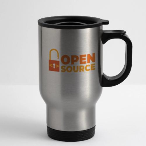 Open Source: Code is Freedom - 14 oz Travel Mug with Handle