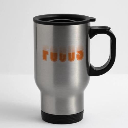 FOCUS Vibrant Orange Motivational Word Design - 14 oz Travel Mug with Handle