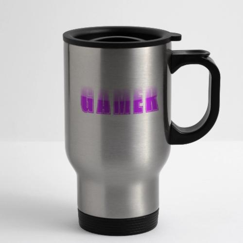Gamer Purple Glossy Collegiate Design - 14 oz Travel Mug with Handle