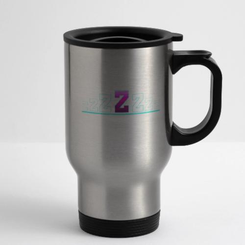 Letter Z – Capital Varsity Alphabet Monogram - 14 oz Travel Mug with Handle