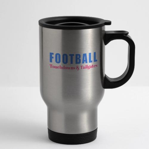 Football Touchdowns & Tailgates Design - 14 oz Travel Mug with Handle