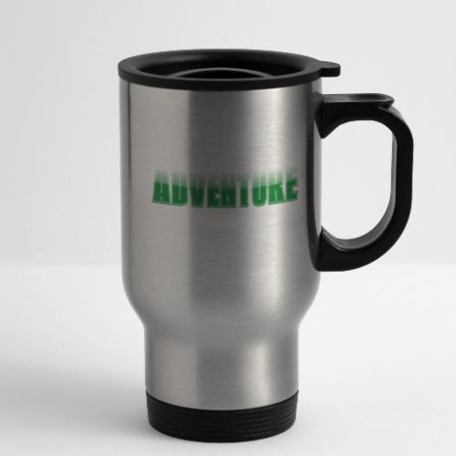Adventure Typography Design for Apparel - 14 oz Travel Mug with Handle