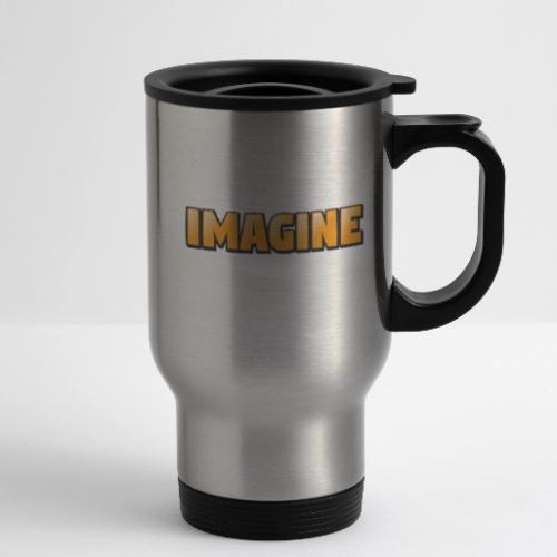 Imagine Word Art – Creative Gradient Design - 14 oz Travel Mug with Handle