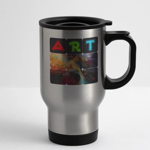 Waves of Art - 14 oz Travel Mug with Handle