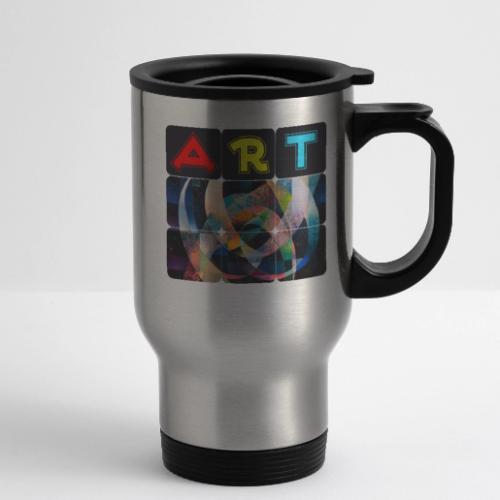 Art of Stripes and Shades - 14 oz Travel Mug with Handle