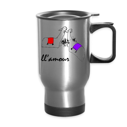 Llamour (color version). - Travel Mug with Handle