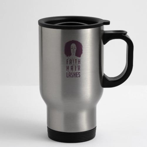 Big_Faith_Curly_Hair Purple - 14 oz Travel Mug with Handle