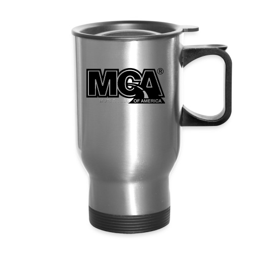 MCA Logo WBG Transparent BLACK TITLEfw fw png - Travel Mug with Handle