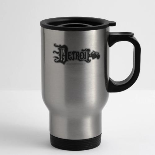 DETROIT GUITAR WTTD BLK SLR REG FONT - 14 oz Travel Mug with Handle