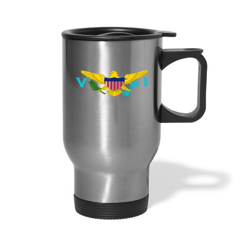 VI Flag - 14 oz Travel Mug with Handle