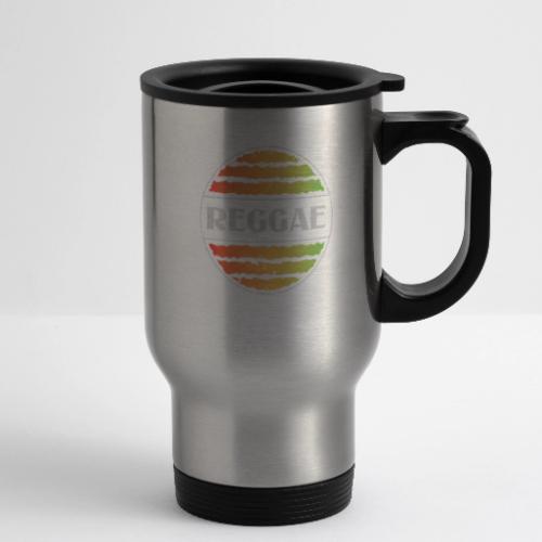 Reggae celebration vibrant rasta music design - 14 oz Travel Mug with Handle