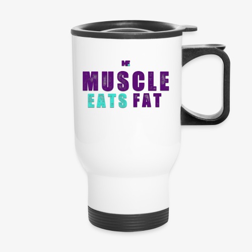Muscle Eats Fat (Hornets Edition) - 14 oz Travel Mug with Handle