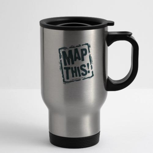 MapThis! Black Stamp Logo - 14 oz Travel Mug with Handle