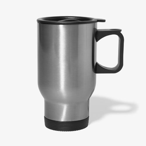 white leaf - 14 oz Travel Mug with Handle
